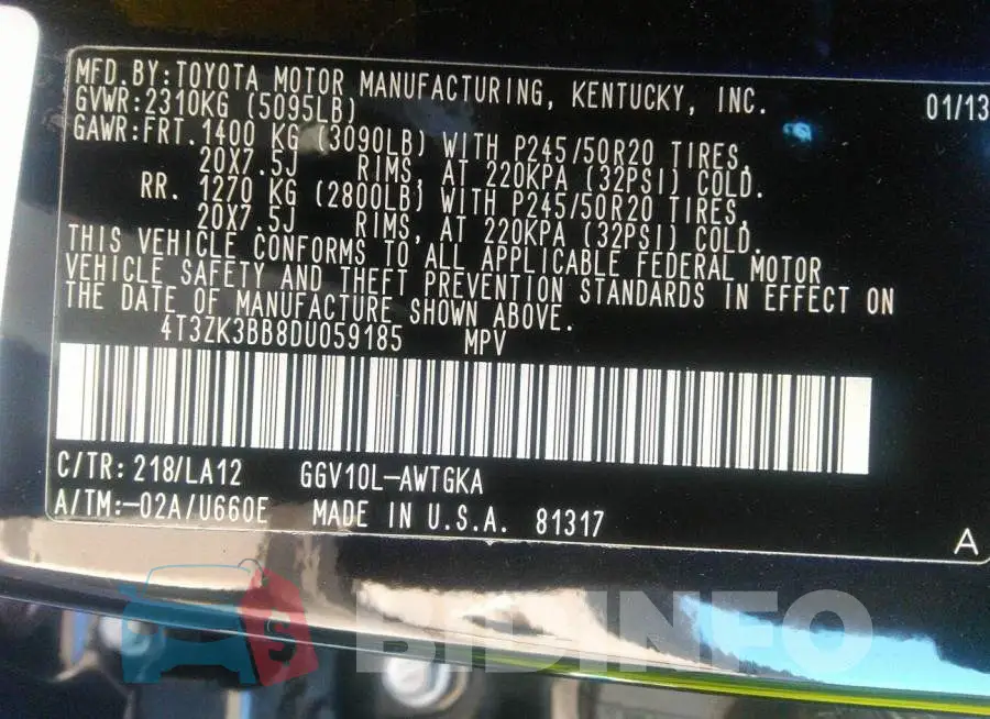 4T3ZK3BB8DU059185 Photo# 9