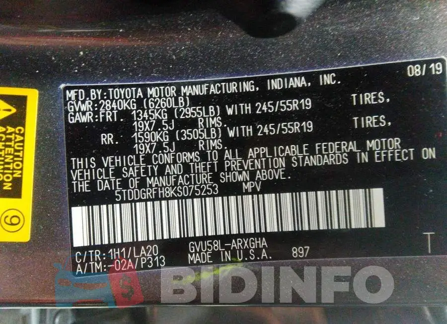 5TDDGRFH8KS075253 Photo# 9