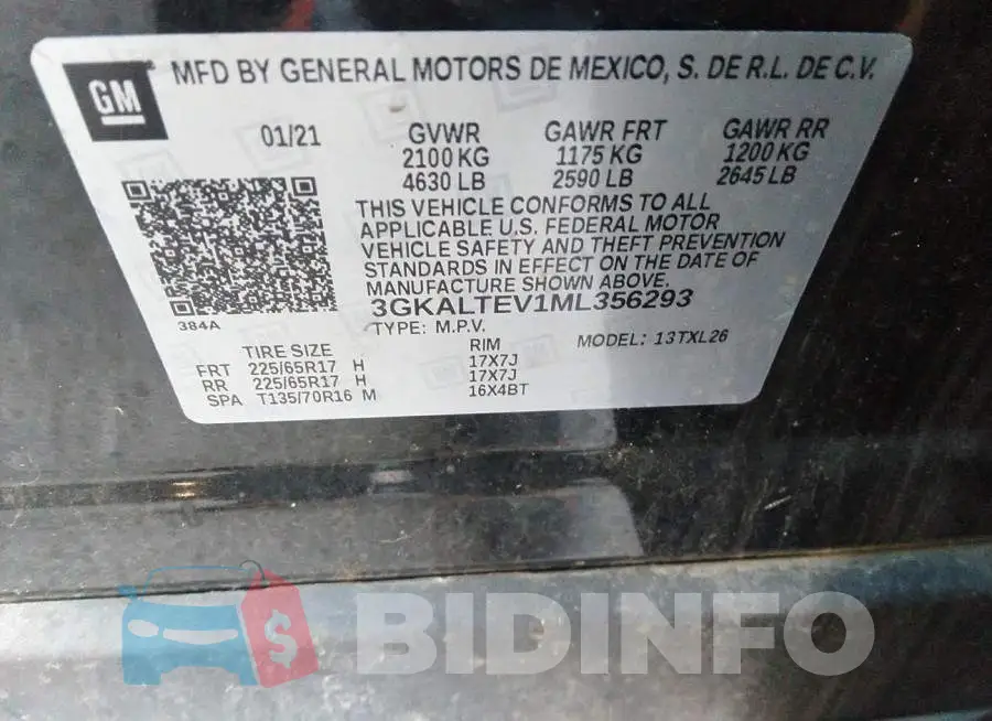 3GKALTEV1ML356293 Photo# 9