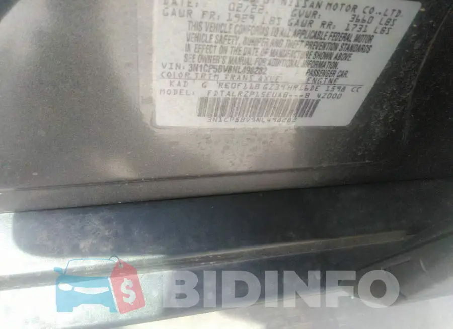 3N1CP5BV8NL498282 Photo# 9