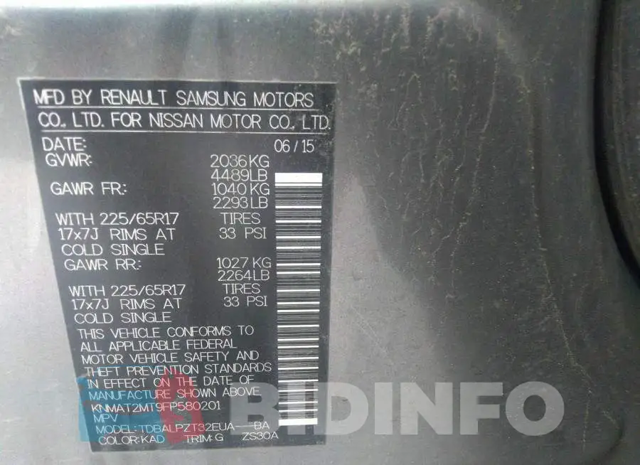 KNMAT2MT9FP580201 Photo# 9