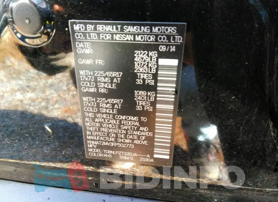 KNMAT2MV3FP502773 Photo# 9