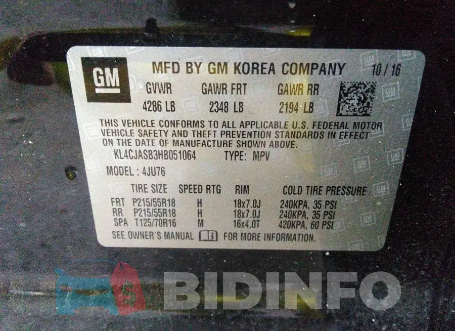 KL4CJASB3HB051064 Photo# 9