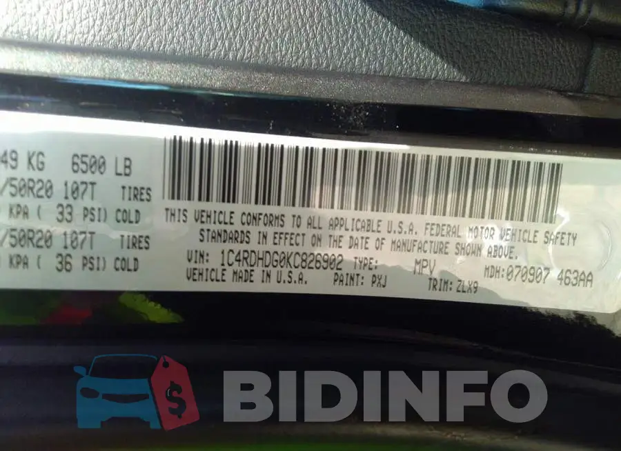 1C4RDHDG0KC826902 Photo# 9
