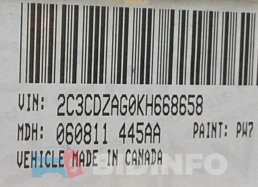 2C3CDZAG0KH668658 Photo# 9