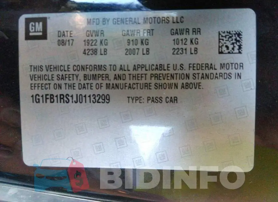 1G1FB1RS1J0113299 Photo# 9