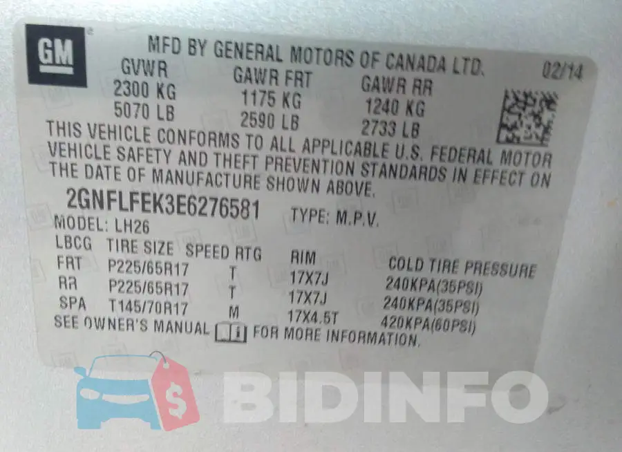 2GNFLFEK3E6276581 Photo# 9