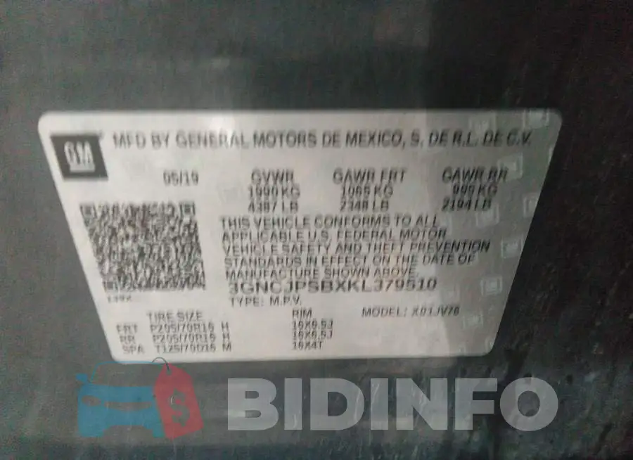 3GNCJPSBXKL379510 Photo# 9