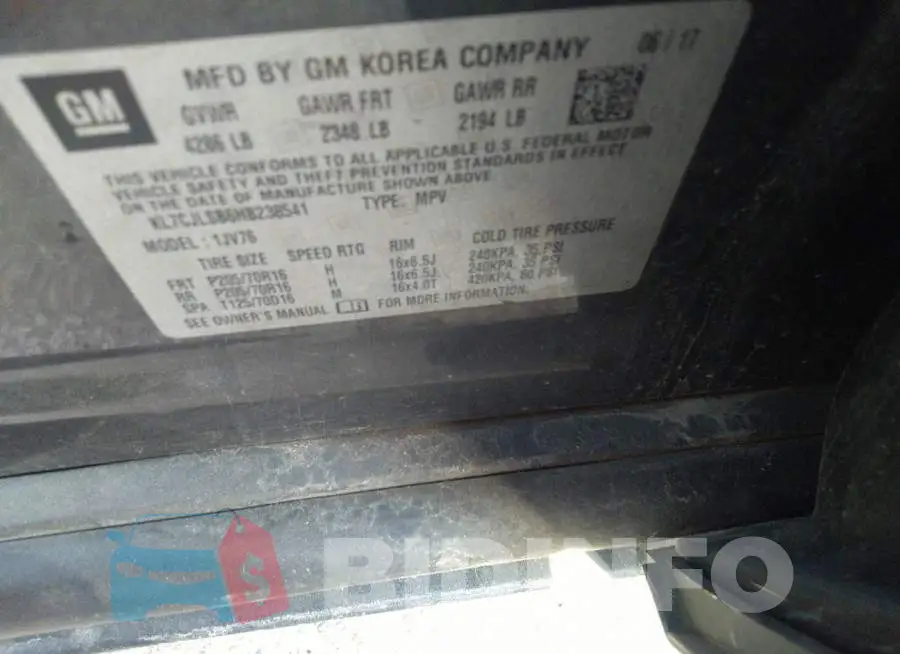 KL7CJLSB6HB238541 Photo# 9