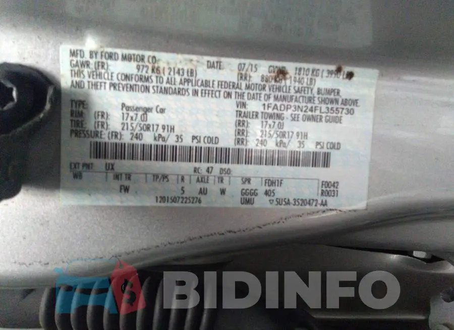 1FADP3N24FL355730 Photo# 9