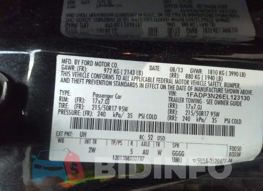 1FADP3N26EL123130 Photo# 9