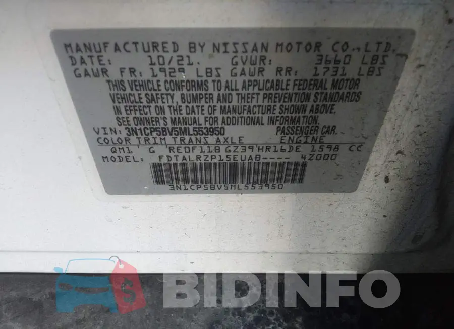 3N1CP5BV5ML553950 Photo# 9
