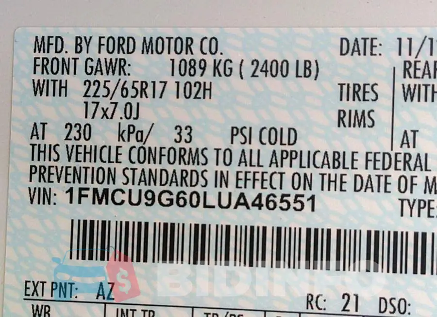 1FMCU9G60LUA46551 Photo# 9
