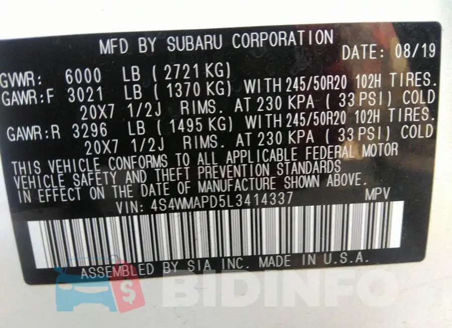 4S4WMAPD5L3414337 Photo# 9