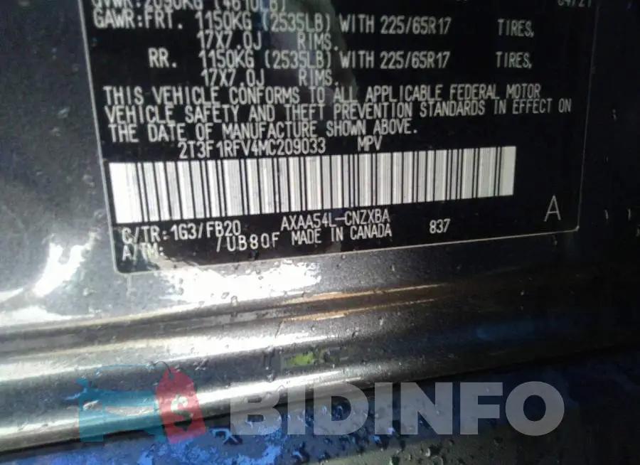 2T3F1RFV4MC209033 Photo# 9