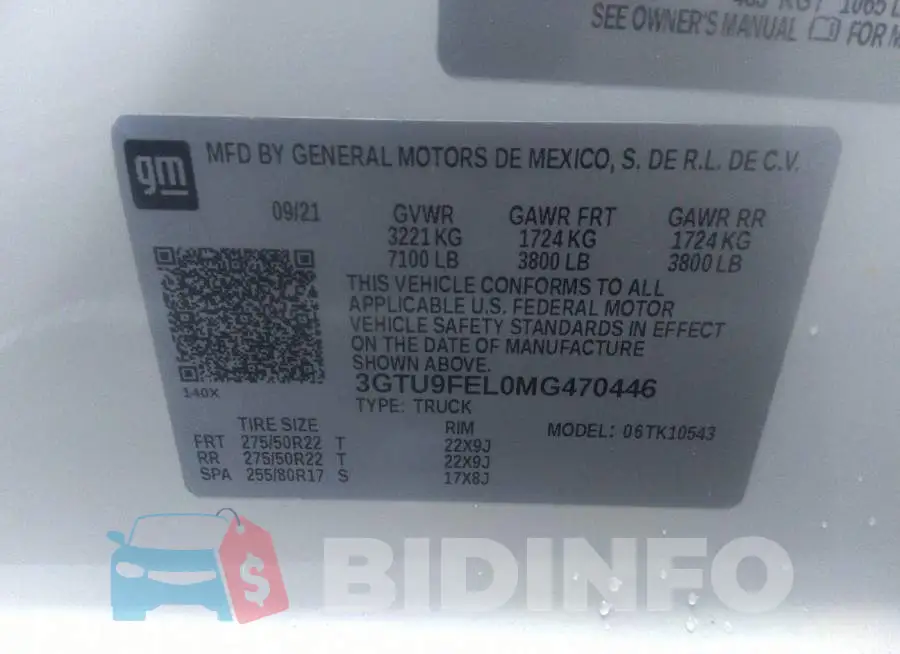 3GTU9FEL0MG470446 Photo# 9