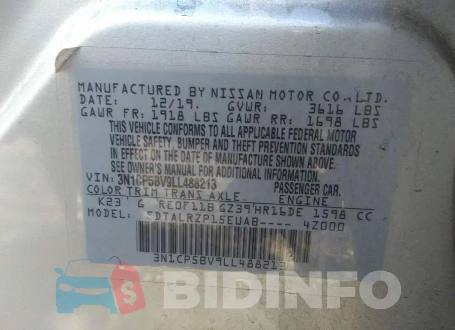 3N1CP5BV9LL488213 Photo# 9