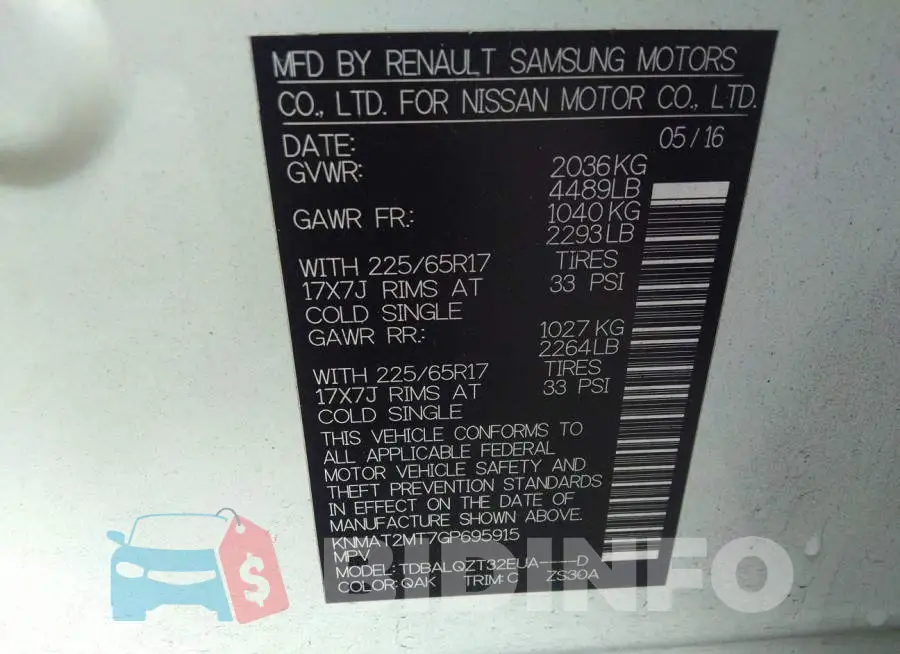 KNMAT2MT7GP695915 Photo# 9