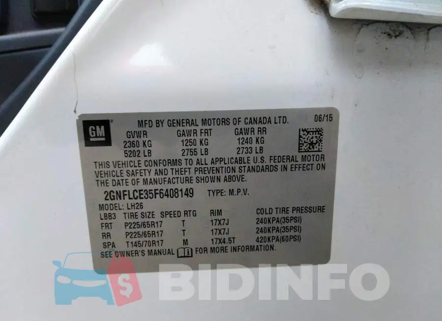 2GNFLCE35F6408149 Photo# 9