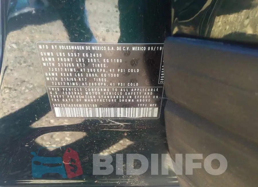 3VV2B7AX6KM155189 Photo# 9