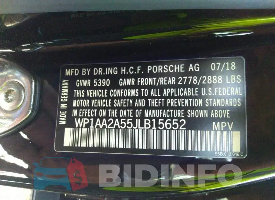WP1AA2A55JLB15652 Photo# 9