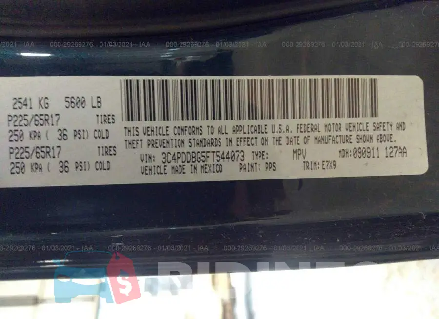 3C4PDDBG5FT544073 Photo# 9