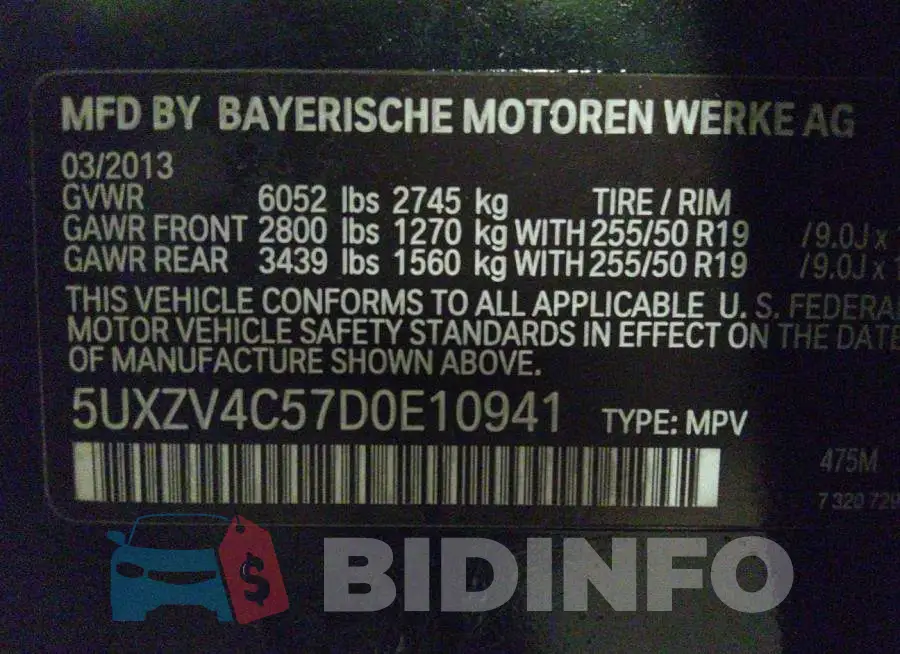 5UXZV4C57D0E10941 Photo# 9