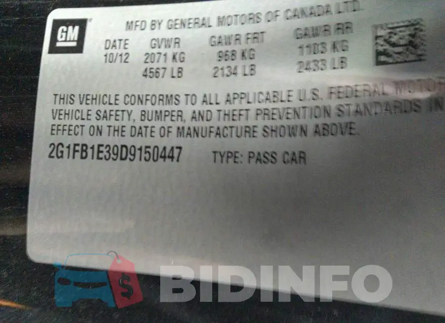 2G1FB1E39D9150447 Photo# 9