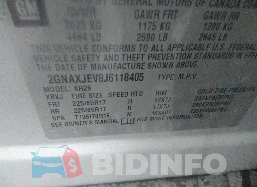 2GNAXJEV8J6118405 Photo# 9