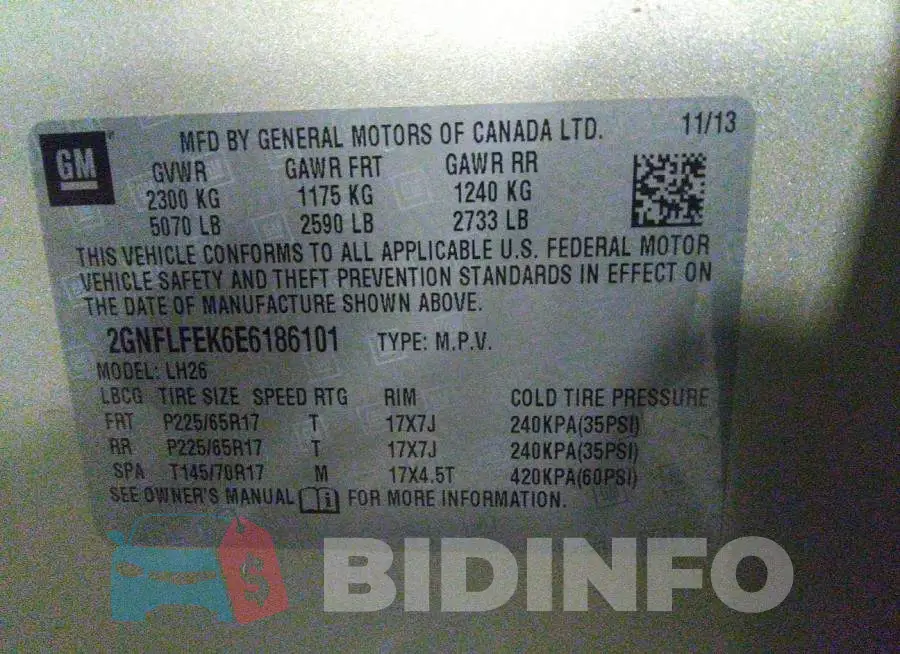 2GNFLFEK6E6186101 Photo# 9