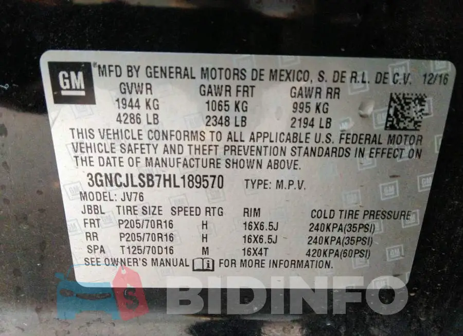 3GNCJLSB7HL189570 Photo# 9