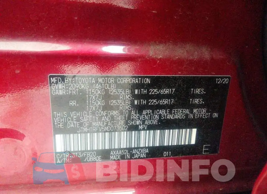 JTMH1RFV5MD073502 Photo# 9