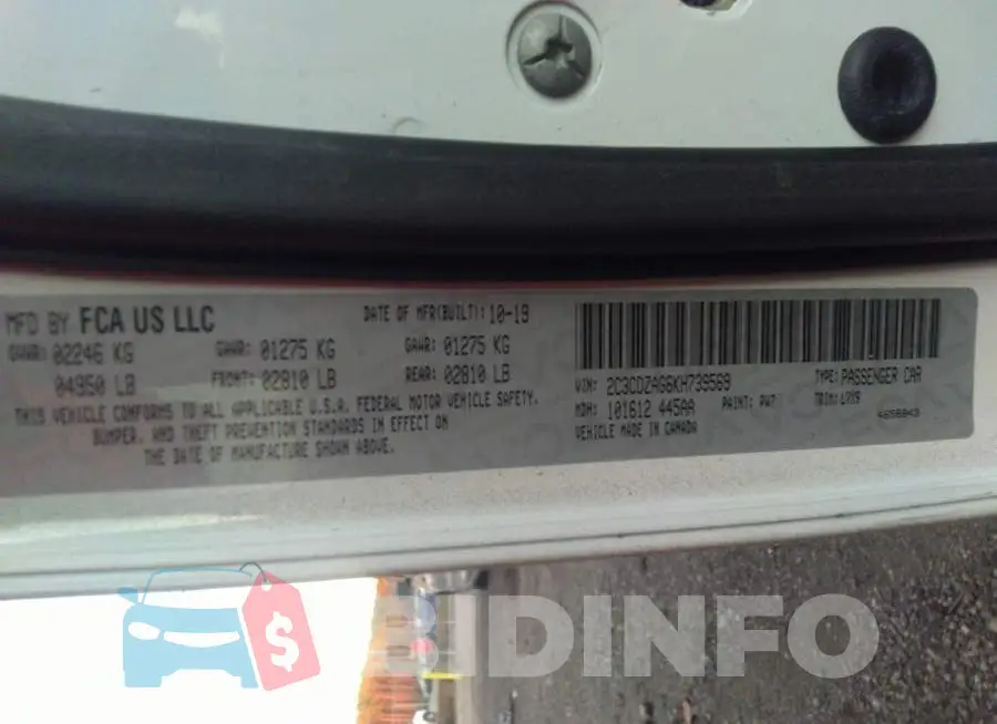 2C3CDZAG6KH739569 Photo# 9