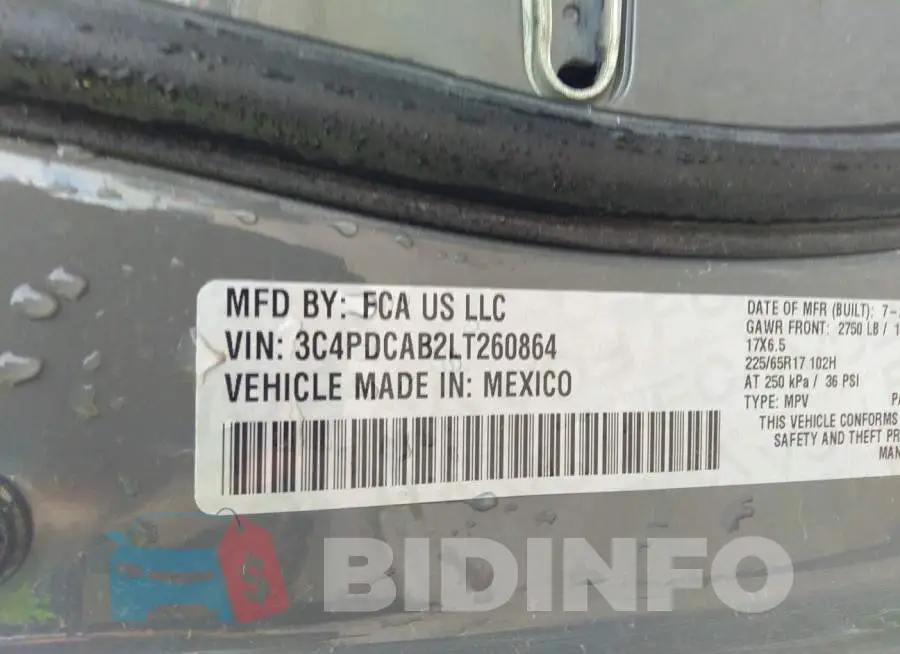 3C4PDCAB2LT260864 Photo# 9