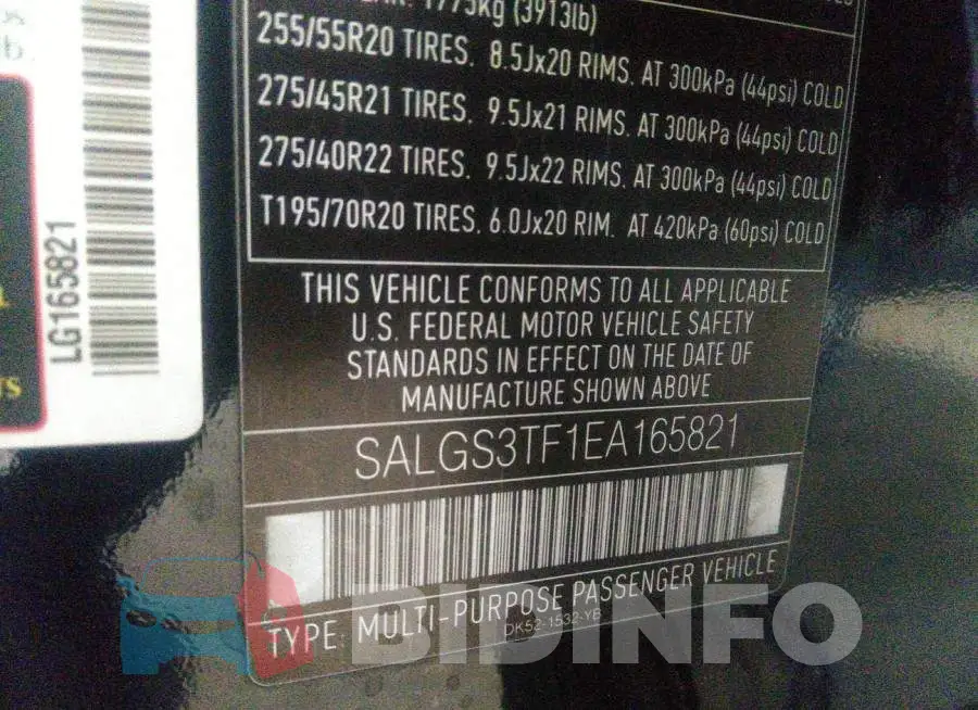 SALGS3TF1EA165821 Photo# 9