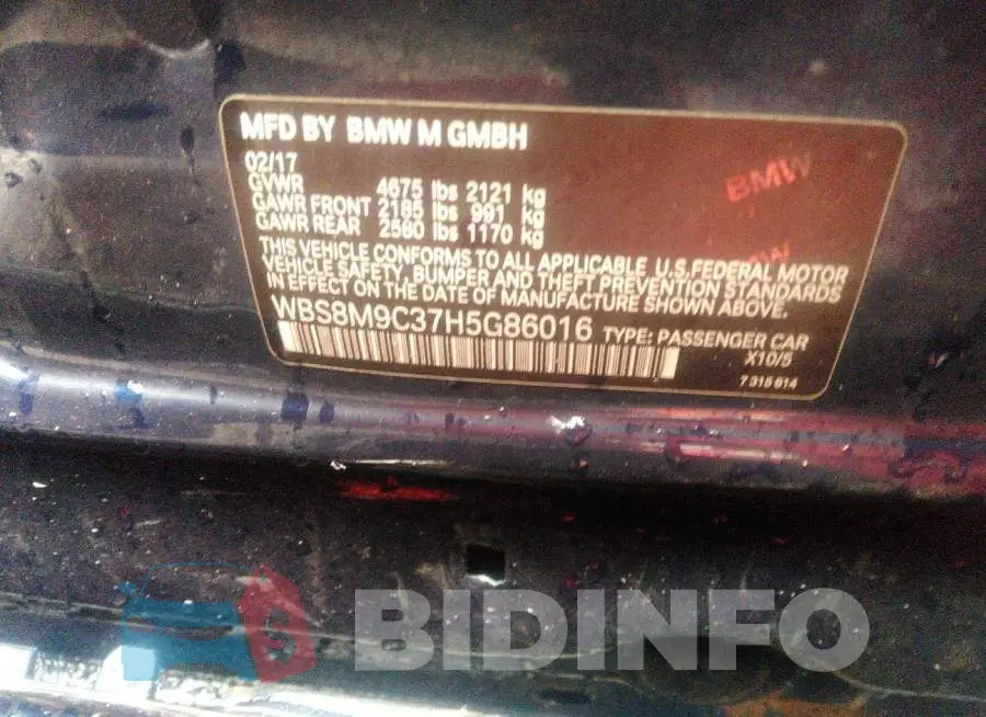 WBS8M9C37H5G86016 Photo# 9