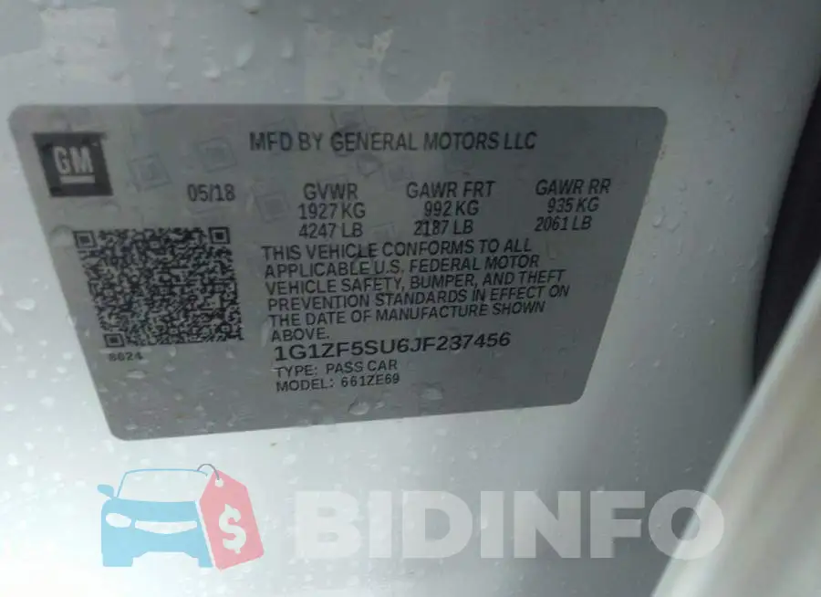 1G1ZF5SU6JF237456 Photo# 9