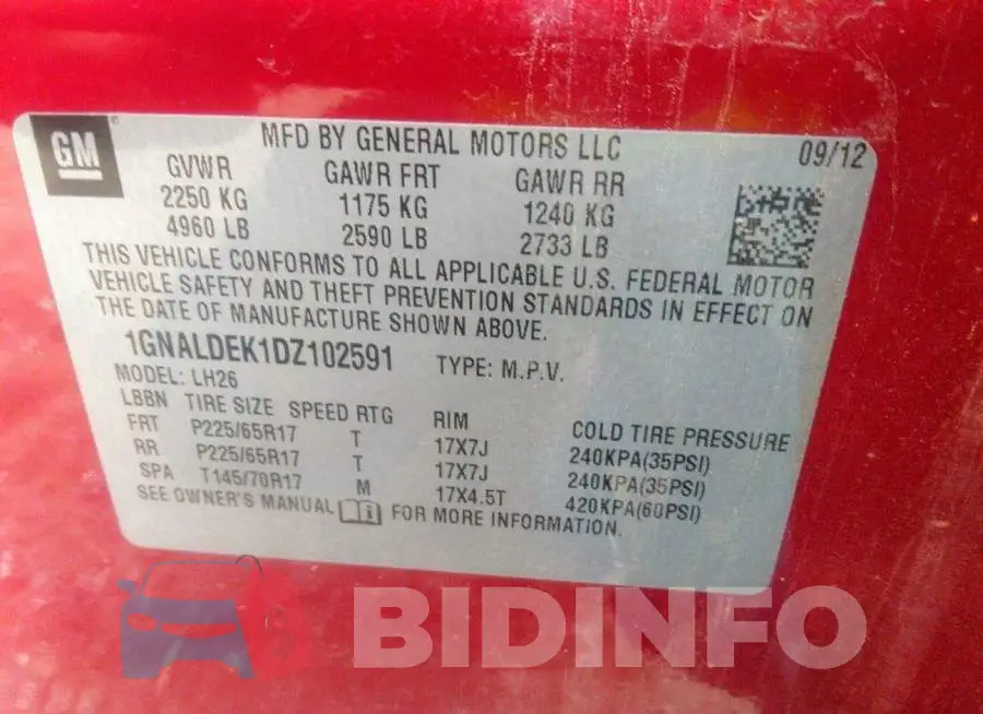 1GNALDEK1DZ102591 Photo# 9