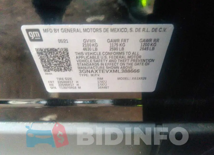 3GNAXTEVXML388666 Photo# 9