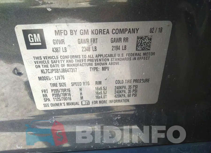 KL7CJPSB1JB647317 Photo# 9