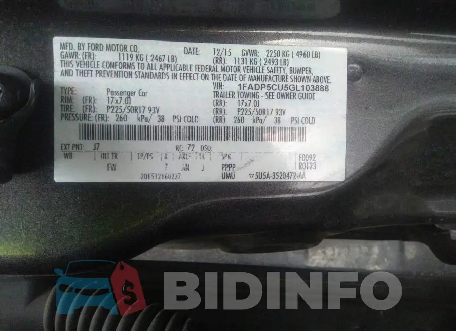 1FADP5CU5GL103888 Photo# 9
