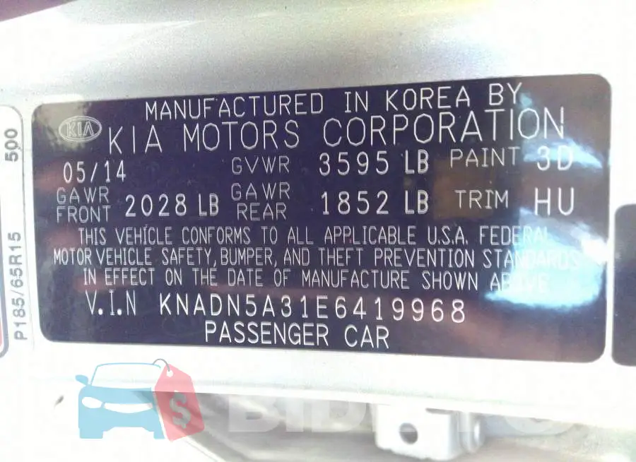 KNADN5A31E6419968 Photo# 9
