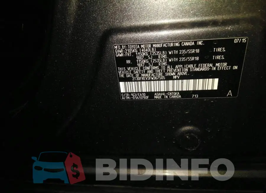 2T3DFREV3FW367505 Photo# 9