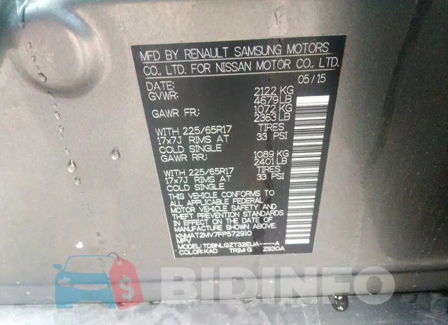 KNMAT2MV7FP572910 Photo# 9
