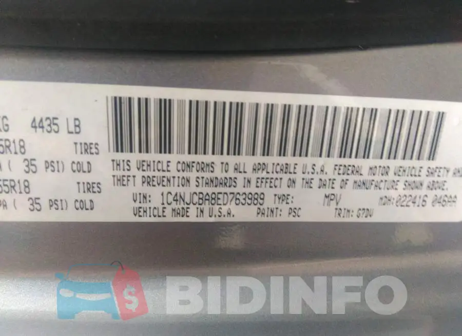 1C4NJCBA8ED763989 Photo# 9