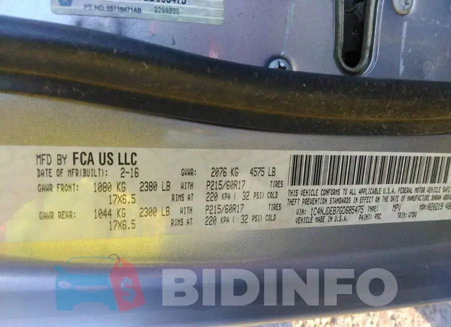 1C4NJDEB7GD685475 Photo# 9