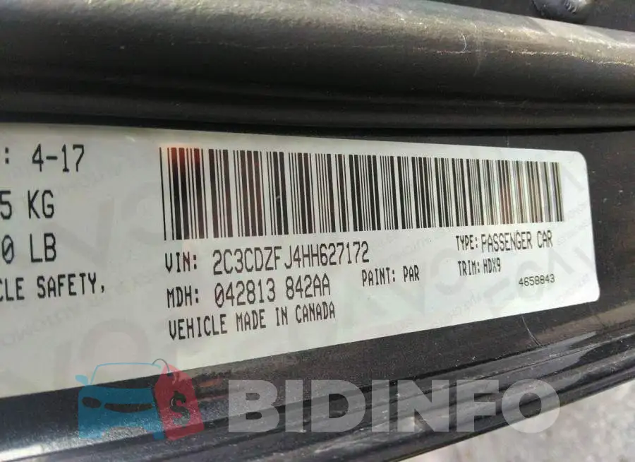 2C3CDZFJ4HH627172 Photo# 9