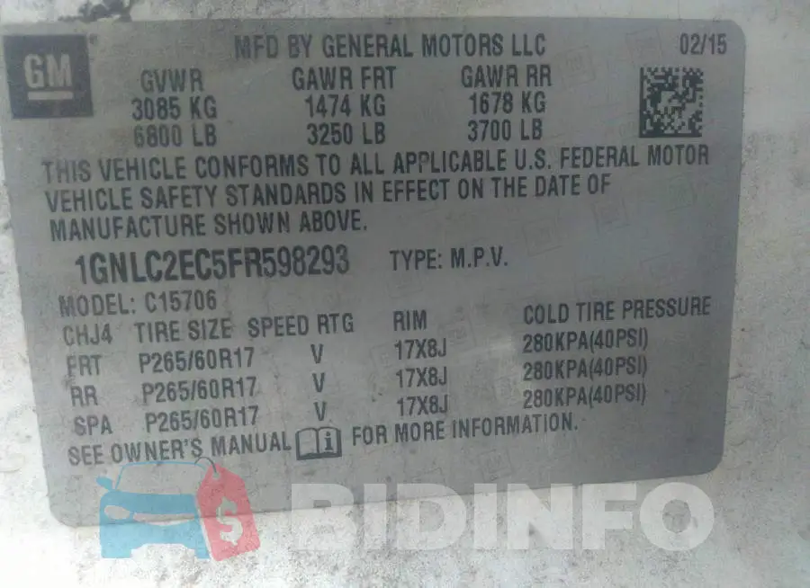 1GNLC2EC5FR598293 Photo# 9