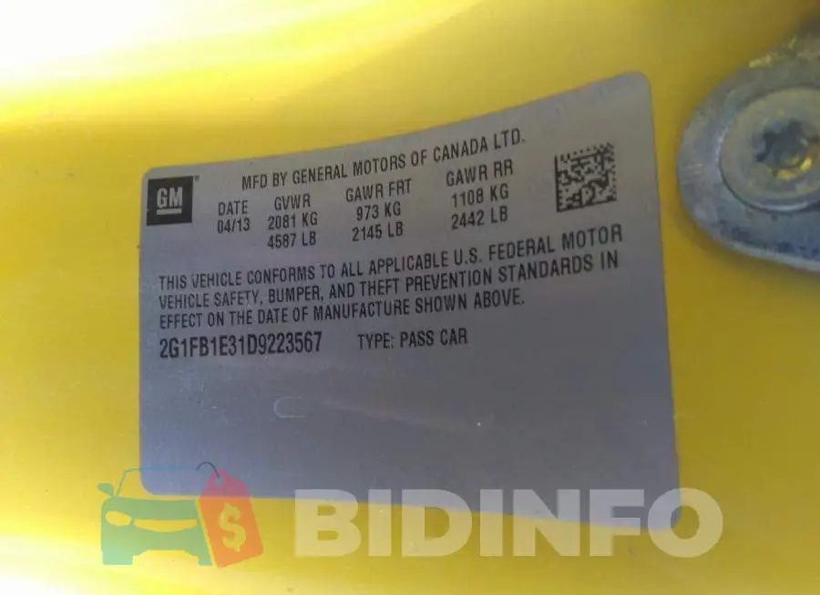 2G1FB1E31D9223567 Photo# 9
