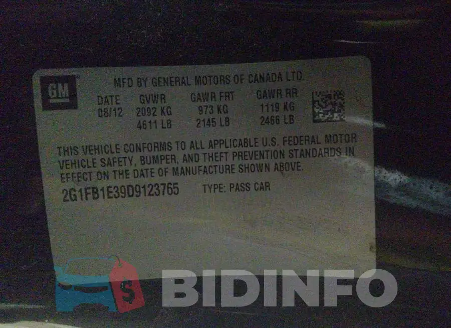 2G1FB1E39D9123765 Photo# 9